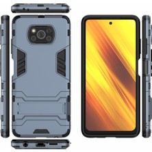 4U Sky Xiaomi Poco X3 Nfc/poco X3-Blue Için Kickstand ile Plastik+Tpu Hibrit Kılıf (Yurt Dışından)