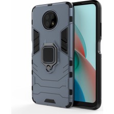 4U Sky Pc+Tpu Hibrit Kabuk Parmak Yüzük Tutucu Xiaomi Redmi Için Kickstand Case Note 9 5g/redmi Not 9t 5g-Blue (Yurt Dışından)