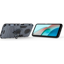 4U Sky Pc+Tpu Hibrit Kabuk Parmak Yüzük Tutucu Xiaomi Redmi Için Kickstand Case Note 9 5g/redmi Not 9t 5g-Blue (Yurt Dışından)