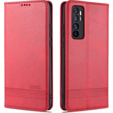 4U Sky Otomatik Emilen Pu Deri+Tpu Cüzdan Stand Telefon Kapak Kılıfı Xiaomi Mi Note 10 Lite-Red Için (Yurt Dışından)