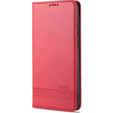 4U Sky Otomatik Emilen Pu Deri+Tpu Cüzdan Stand Telefon Kapak Kılıfı Xiaomi Mi Note 10 Lite-Red Için (Yurt Dışından)