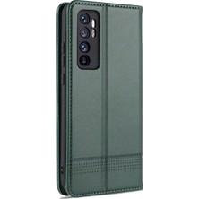 4U Sky Otomatik Emilen Pu Deri+Tpu Cüzdan Stand Telefon Kapağı Kılıfı Xiaomi Mi Note 10 Lite-Yeşil (Yurt Dışından)