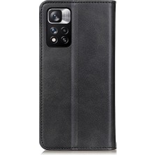 4U Sky Manyetik Otomatik Emici Bölünmüş Deri Kapak+ Tpu Iç Kasa Cüzdan Standı Koruyucu Kapak Kabuğu Xiaomi Redmi Note 11 Pro 5g (Çin) (Mediatek)/11 Pro+ 5g-Black (Yurt Dışından)