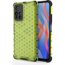 4U Sky Petek Deseni Kazık Dayanıklı Şok Geçirmez Tpu+Pc Combo Kılıfı Xiaomi Redmi Not 11 5g (Çin) (Mediatek)/redmi Not 11T 5g/redmi Not 11S 5g-Green (Yurt Dışından)