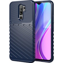 4U Sky Thunder Serisi Twill Texture Yumuşak Tpu Telefon Kılıfı Xiaomi Redmi 9-Blue (Yurt Dışından)