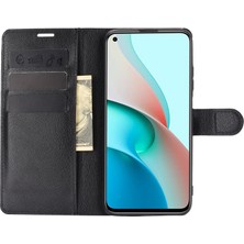 4U Sky Litchi Doku Cüzdan Tasarımı Deri Telefon Koruyucu Stand Kapağı Xiaomi Redmi Not 9t 5g/not 9 5g-Black (Yurt Dışından)