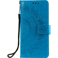 4U Sky Xiaomi Mi Için Çiçek Deri Şık Kabuk Not 10 Lite-Blue (Yurt Dışından)