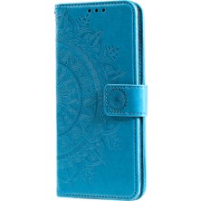 4U Sky Xiaomi Mi Için Çiçek Deri Şık Kabuk Not 10 Lite-Blue (Yurt Dışından)