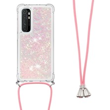 4U Sky Tpu Quicksand Tasarım Cep Telefonu Koruyucu Kapak Xiaomi Mı Için Asma Kayış Not 10 Lite-Pink Için (Yurt Dışından)