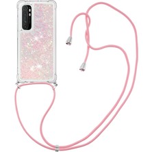 4U Sky Tpu Quicksand Tasarım Cep Telefonu Koruyucu Kapak Xiaomi Mı Için Asma Kayış Not 10 Lite-Pink Için (Yurt Dışından)