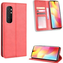 4U Sky Xiaomi Mi Note 10 Lite-Red Için Otomatik Emik Retro Deri Kılıf (Yurt Dışından)