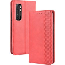 4U Sky Xiaomi Mi Note 10 Lite-Red Için Otomatik Emik Retro Deri Kılıf (Yurt Dışından)