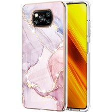 4U Sky Imd Elektrokaplatma Mermer Desen Telefon Kabuğu Koruyucusu Xiaomi Poco X3 Nfc/poco X3/poco X3 Pro-Rose Gold (Yurt Dışından)