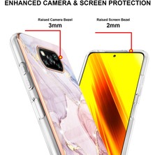 4U Sky Imd Elektrokaplatma Mermer Desen Telefon Kabuğu Koruyucusu Xiaomi Poco X3 Nfc/poco X3/poco X3 Pro-Rose Gold (Yurt Dışından)