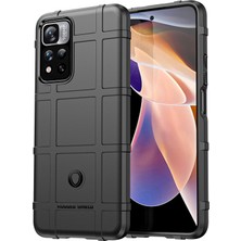 4U Sky Anti-Cratch Telefon Kasası Engebeli Kare Izgara Tasarımı Kalınlaştırılmış Tpu Telefonu Xiaomi Redmi Için Note 11 Pro 5g (Çin) (Mediatek)/not 11 Pro+ 5g-Black (Yurt Dışından)