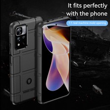 4U Sky Anti-Cratch Telefon Kasası Engebeli Kare Izgara Tasarımı Kalınlaştırılmış Tpu Telefonu Xiaomi Redmi Için Note 11 Pro 5g (Çin) (Mediatek)/not 11 Pro+ 5g-Black (Yurt Dışından)