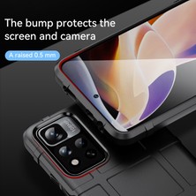 4U Sky Anti-Cratch Telefon Kasası Engebeli Kare Izgara Tasarımı Kalınlaştırılmış Tpu Telefonu Xiaomi Redmi Için Note 11 Pro 5g (Çin) (Mediatek)/not 11 Pro+ 5g-Black (Yurt Dışından)