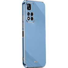 4U Sky Xiaomi Redmi Için Xinli Note 11 Pro 5g (Çin) (Mediatek)/not 11 Pro+ 5g Hassas Lens Kesim Tpu Akıllı Telefon Şok Geçirmez Kasa Şık Elektrografta Altın Kenar Telefon Kapak-Mavi (Yurt Dışından)