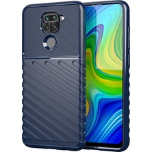 4U Sky Thunder Serisi Twill Doku Kabuğu Xiaomi Redmi Için Yumuşak Tpu Telefon Kılıfı Not 9/10X 4g-Blue (Yurt Dışından)