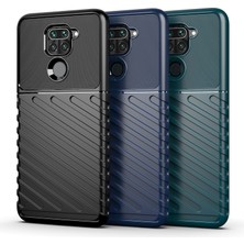 4U Sky Thunder Serisi Twill Doku Kabuğu Xiaomi Redmi Için Yumuşak Tpu Telefon Kılıfı Not 9/10X 4g-Blue (Yurt Dışından)