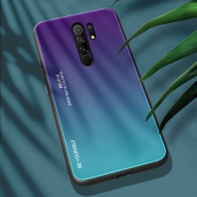 4U Sky Xiaomi Redmi 9-Mor/yeşil Için Gradyan Renk Temperli Cam+Pc+Tpu Kabuğu (Yurt Dışından)