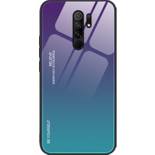 4U Sky Xiaomi Redmi 9-Mor/yeşil Için Gradyan Renk Temperli Cam+Pc+Tpu Kabuğu (Yurt Dışından)