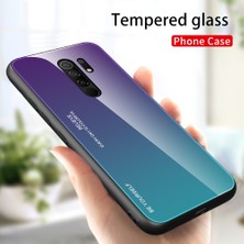 4U Sky Xiaomi Redmi 9-Mor/yeşil Için Gradyan Renk Temperli Cam+Pc+Tpu Kabuğu (Yurt Dışından)