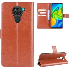 4U Sky Cüzdanlı Crazy Horse Pu Deri Kabuk Xiaomi Redmi Note 9/redmi 10X 4g-Brown (Yurt Dışından)