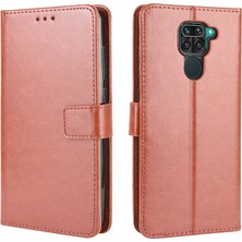 4U Sky Cüzdanlı Crazy Horse Pu Deri Kabuk Xiaomi Redmi Note 9/redmi 10X 4g-Brown (Yurt Dışından)