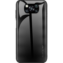 4U Sky Karbon Fiber Doku Cam Geri+Xiaomi Poco X3/poco X3 Nfc-Black Için Tpu Combo Kılıf (Yurt Dışından)