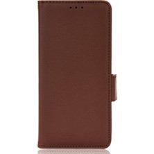 4U Sky Litchi Doku Pu Deri Stand Cüzdan Kılıfı Çift Manyetik Toka Şok Geçirmez Folio Xiaomi Için Redmi Not 11 5g (Çin) (Mediatek)/redmi Not 11T 5g/redmi Not 11S 5g-Brown (Yurt Dışından)