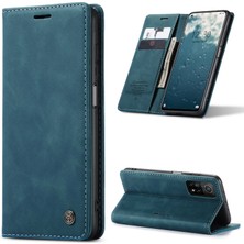 4U Sky Xiaomi Mi 10T 5g/mi 10T Pro 5g-Blue Için Otomatik Emilmiş Deri Stand Cüzdan Kapak Kılıfı (Yurt Dışından)