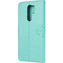 4U Sky Baskı Ağacı Baykuş Cüzdan Deri Kılıfı Xiaomi Redmi 9-Cyan Için (Yurt Dışından)