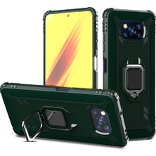 4U Sky Parmak Halkası Kickstand Telefon Kılıfı Tpu Koruyucu Kabuk Xiaomi Poco X3 Nfc/poco X3-Yeşil (Yurt Dışından)