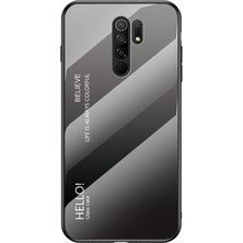 4U Sky Xiaomi Redmi 9-Gre/siyah Için Gradyan Renk Temsilli Cam+Pc+Tpu Combo Kılıf (Yurt Dışından)