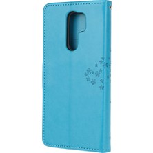 4U Sky Baskı Ağacı Baykuş Cüzdan Deri Kılıfı Xiaomi Redmi 9-Blue (Yurt Dışından)