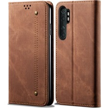 4U Sky Kot Pantolon Deri Telefonu Cüzdanlı Deri Telefonu Xiaomi Mi Için Standı Not 10 Lite-Brown (Yurt Dışından)