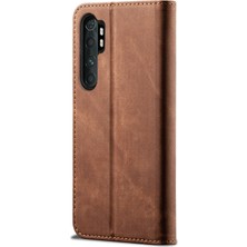 4U Sky Kot Pantolon Deri Telefonu Cüzdanlı Deri Telefonu Xiaomi Mi Için Standı Not 10 Lite-Brown (Yurt Dışından)