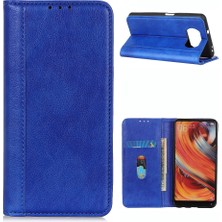 4U Sky Xiaomi Için Poco X3 Nfc/poco X3 Telefon Kılıfı Pu Deri Telefon Kapağı Damla Geçirmez Litchi Doku Koruyucu Stand Cüzdan Mavisi (Yurt Dışından)