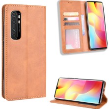 4U Sky Xiaomi Mi Note 10 Lite-Brown Için Otomatik Emik Retro Deri Kılıf (Yurt Dışından)