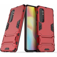 4U Sky 2 1 Pc+Tpu Hibrit Mobil Kabuk, Xiaomi Mi Için Kickstand ile Note 10 Lite-Red (Yurt Dışından)