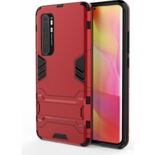 4U Sky 2 1 Pc+Tpu Hibrit Mobil Kabuk, Xiaomi Mi Için Kickstand ile Note 10 Lite-Red (Yurt Dışından)