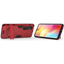 4U Sky 2 1 Pc+Tpu Hibrit Mobil Kabuk, Xiaomi Mi Için Kickstand ile Note 10 Lite-Red (Yurt Dışından)