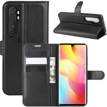 4U Sky Xiaomi Mi Note 10 Lite-Black Için Litchi Cilt Manyetik Deri Stand Kılıfı (Yurt Dışından)