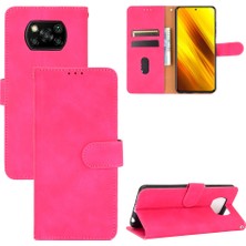 4U Sky Cilt Touch Koruyucu Cüzdan Stand Deri Deri Flip Case Xiaomi Poco X3 Nfc Alıcı Delik Rose ile (Yurt Dışından)