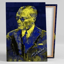 Mustafa Kemal Atatürk Imzası Fenerbahçe Sarı ve Lacivert Kanvas Tablo AR030144