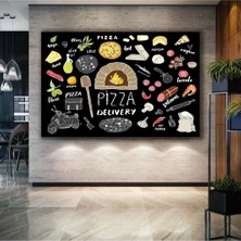 Pizza Menü Peynir Domates Parmesan Mutfak Restoran Cafe Lokanta Kanvas Tablo AR030163