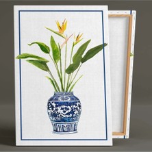 Çini Vazo ve Deve Tabanı Minimal Sulu Boya Ikili Kombin 2 Li Set Kanvas Tablo AR030205