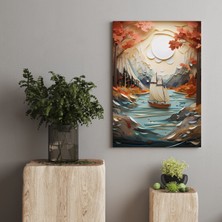 Canvasum Yağlı Boya Görünümlü Kayık Deniz Kanvas Tablo AR030277