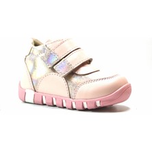 Onlo Ayakkabı Bayrak K.304 Deri Pudra Ortopedik Kız Bebek Ayakkabı